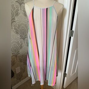 Endless Sun Multicolor Striped Swim Coverup XL